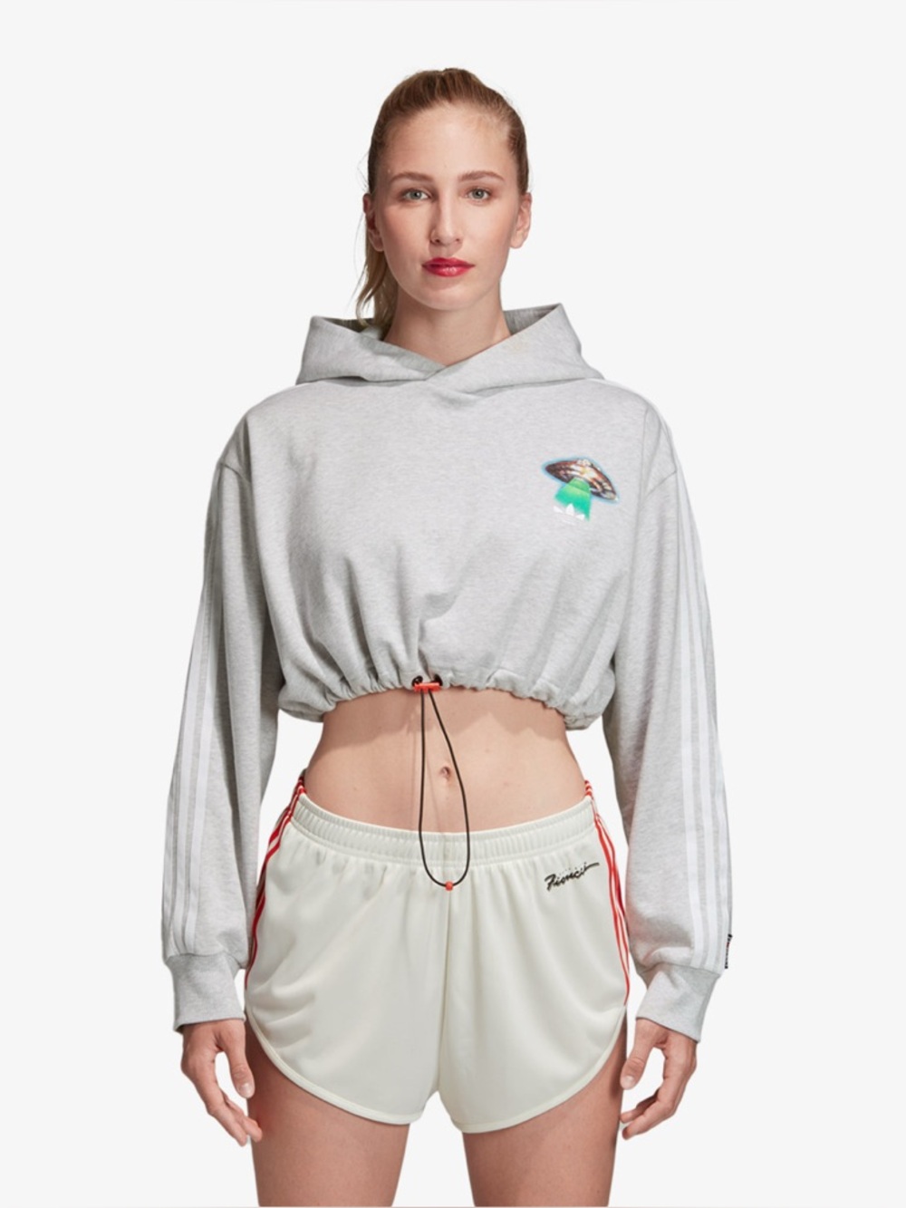 adidas x Fiorucci Grey Cropped Hoodie